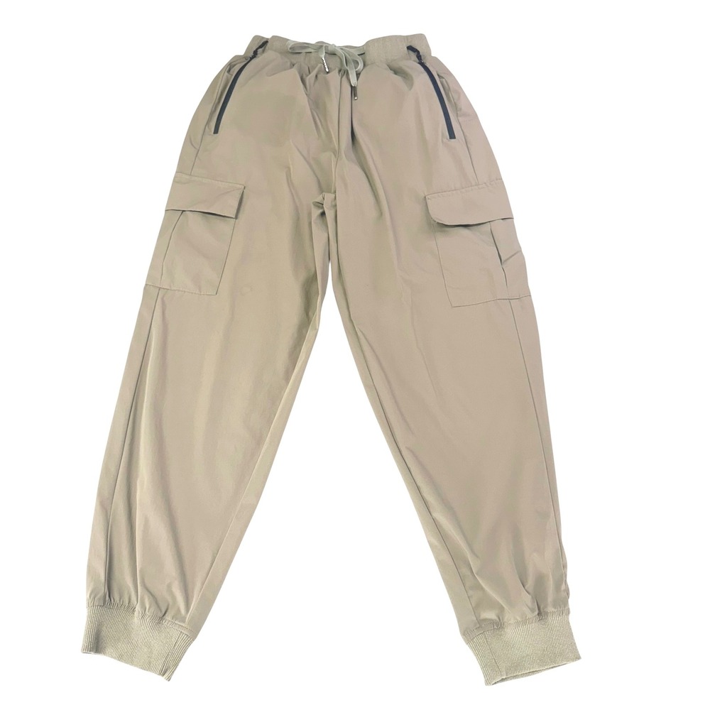 Rosvigor Womens Khaki Cargo Jogger Pants High Waisted Nylon Hiking Pants Small